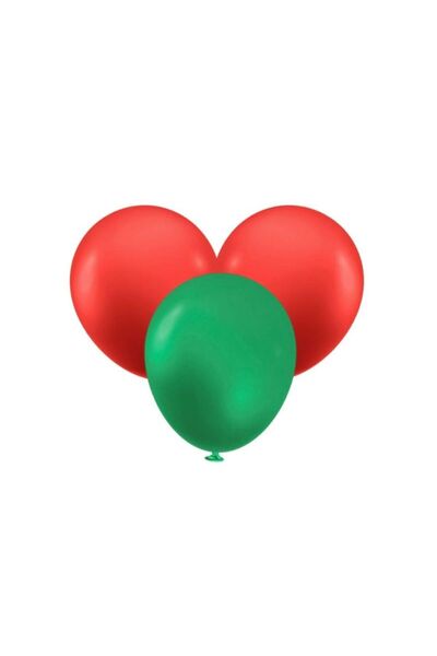 Jumbo Set Baloane de Petrecere Rosii Verzi 13cm - 10buc