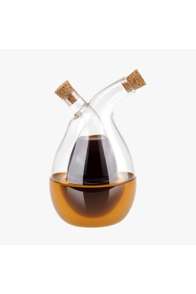 TERRIFI Olive Oil and Vinegar Dispenser Bottles Cruet [2 in 1 Glass Oil and V...