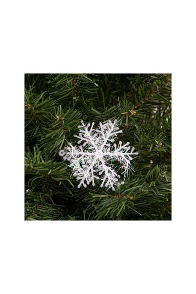 Jumbo Fulgi Decorativi de Craciun din Plastic Albi Irizati 8cm - 20buc