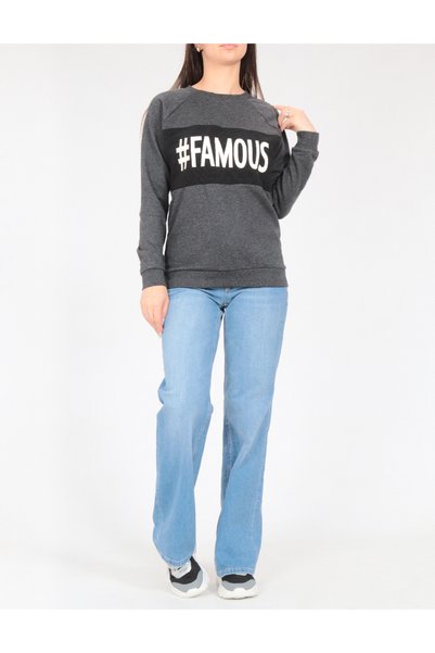 Evendi Bluza Oversize, Gri inchis