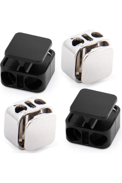 SYOSI 4PCS Metal Cord Locks for Drawstrings Shoelaces, Heavy Duty Double Hole...