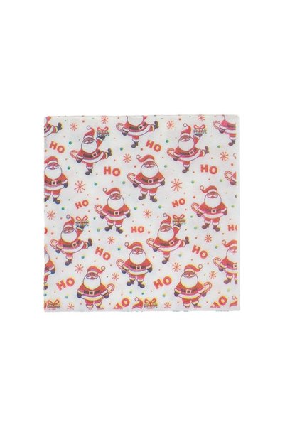 Jumbo Servetele de Masa cu 1 Strat Albe Mos Craciun Bastonas "Ho Ho Ho" 33x33...