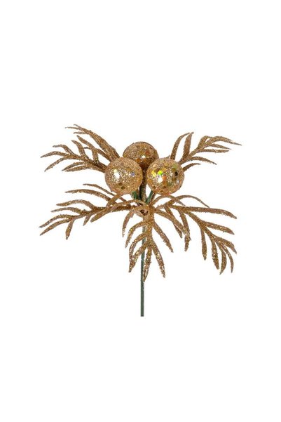 Jumbo Floare Decorativa de Craciun Aurie 17cm