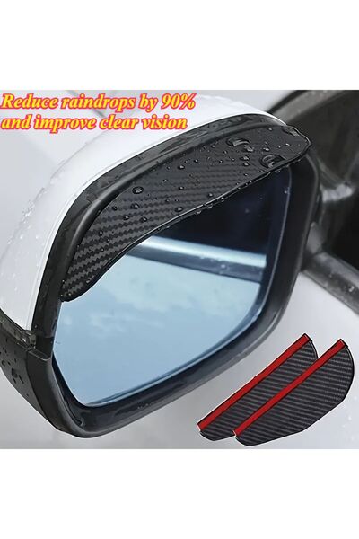 Generic Car Rear View Mirror Rain Eyebrows Thickened Carbon Fiber Guards for ...