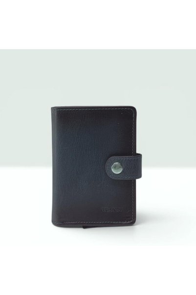Grande Genuine Leather Card Holder Wallet with Snap Closure and RFID Protection