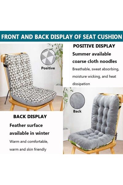 NIUB Chair Cushion, High Back Chair Cushions with Ties, One-Piece Non-Slip Ch...