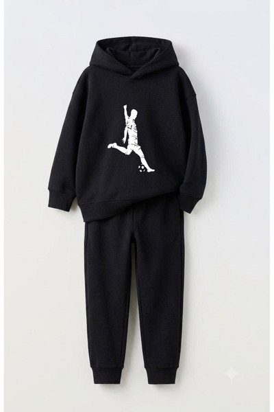 Let's Wear Footballer Premium Sweatshirt & Tracksuit Set for Kids - 2-Piece S...