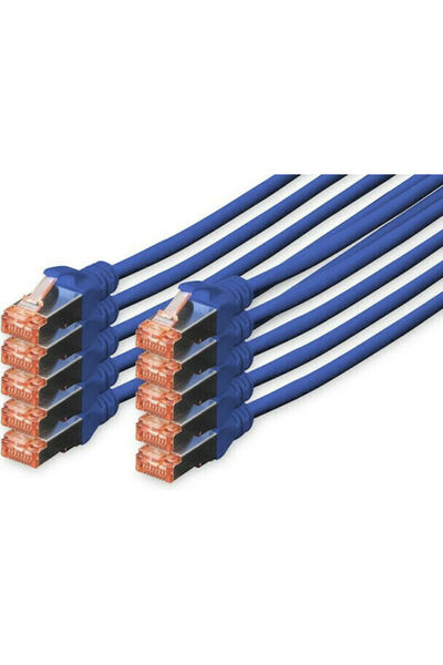 Digitus Καλώδιο Δικτύου S/FTP Cat.6 (Gigabit) Ethernet 3m Μπλε 10 Τεμάχια Κωδ...