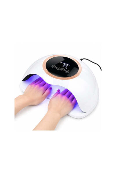 Cosmeticos Lampă UV LED pentru unghii BQ V2, 168W, pentru două mâini - Afișaj...