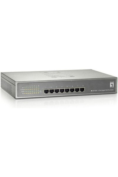 LEVEL ONE GEP-0821 Ανεξέλεγκτος διακόπτης L2 PoE Plus με 8 θύρες Gigabit (1Gb...