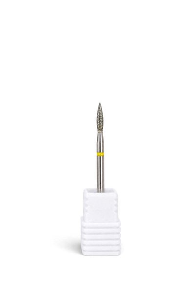 Cosmeticos Burghiu diamantat, formă de flacără, 9 x 2 mm, galben – Granulație...