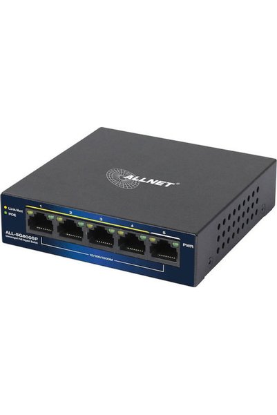 ALLNET Ανεξέλεγκτος διακόπτης L2 PoE Plus με 5 συνδέσεις Ethernet