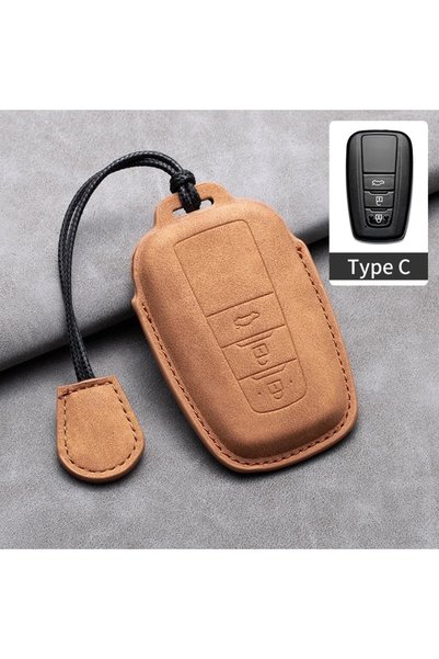 Choice غطاء حافظة مفتاح السيارة الجلدي C6 لتويوتا بريوس كامري كورولا CHR C-HR...