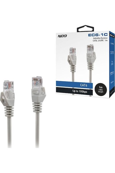 Nod Καλώδιο Δικτύου U/UTP Cat.6 (Gigabit) Ethernet 1m Γκρι Κωδικός: 141-0218