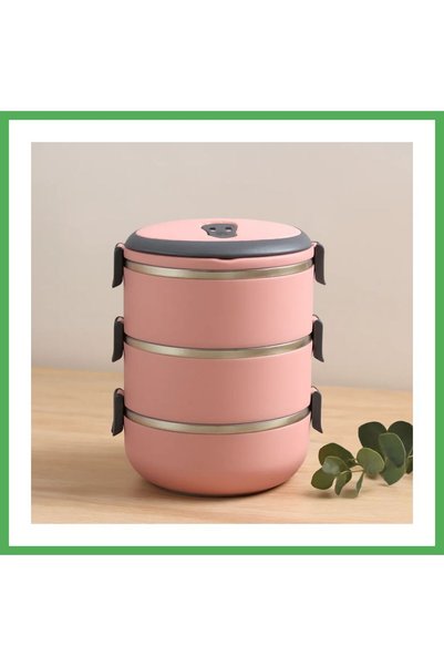 Nur store Çanta 3-Piece 1.8L Travel Mug Storage Set - Light Pink BEZOSS