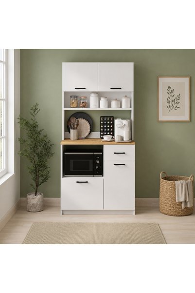 Vivendo Dulap multifunctional cu 4 usi si sertar, bucatarie, camara, 90 x 40 ...