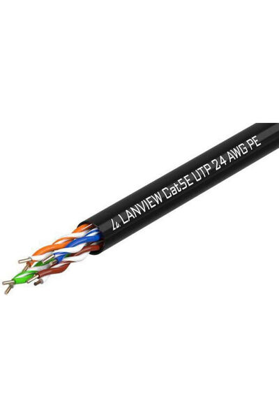 Lanview Καλώδιο δικτύου Ethernet U/UTP Cat.5e 305m Μαύρο 1 τεμ. Κωδικός: LVN1...