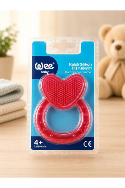 BOZKAR Wee Baby Heart-Shaped Silicone Teether, Blue – Coolable Baby Teether, ...