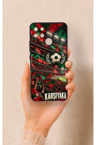 Vip Case Realme C21Y Compatible Silicone Case with a Karşıyaka-Themed Pattern.