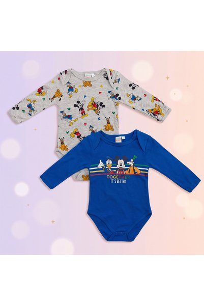 Disney Mickey Body bebe Disney Mickey, set 2 piese – 100% bumbac