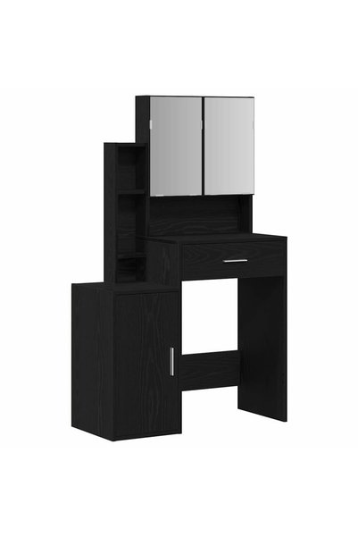 vidaxl Masă de Machiaj Stejar Negru 80 x 35 x 132 cm Lemn compozit