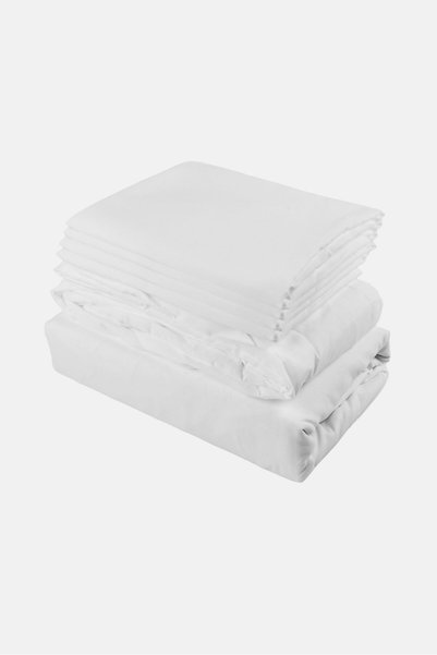 U.S. Polo Assn. 6 Pieces Queen Plain Flat Sheet With Pillow Case Set, White