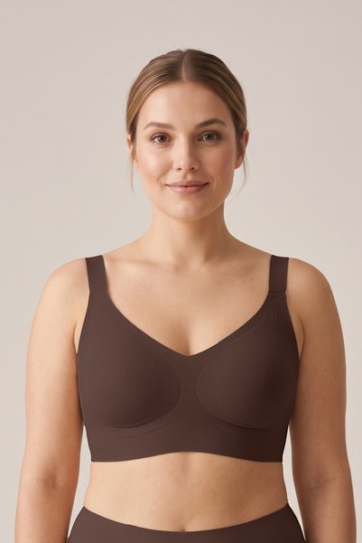 HNX Sutien pentru femei, maro închis, mărime mare, model efect modelator, făr...