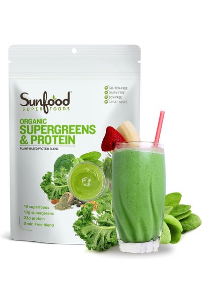Sunfood Superfoods Sunfood Organic Supergreens & Protein - Greens Superfood P...