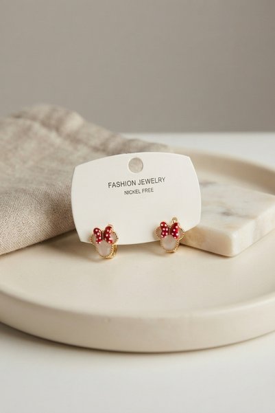 BlackCraft Brass Gold Color Bow Model Children's Earrings