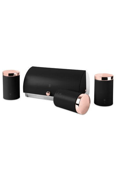 Berlinger Haus Set cutie de pâine și 3 recipiente de bucătărie Ediția Black R...