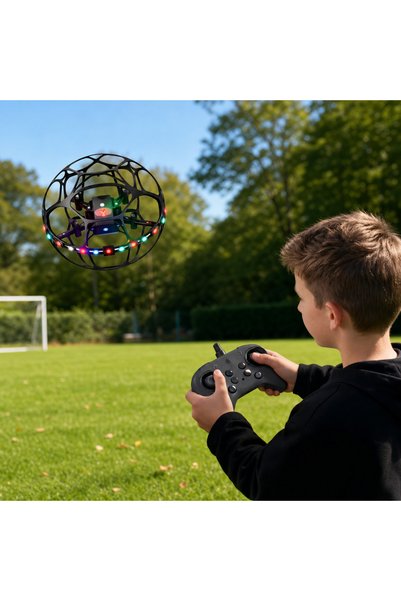Vivendo Minge Zburatoare Interactiva LED Multicolora 360° USB Drona OZN Rezis...