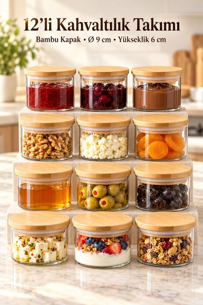ERKUGO 12-Piece Glass Breakfast and Storage Container Set with Bamboo Lids, A...