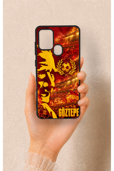 Vip Case Samsung A21S Compatible Silicone Case with a Göztepe-Themed Pattern.