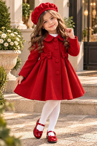 2bebek1butik kız çocuk kaşe kaban şapka kombin