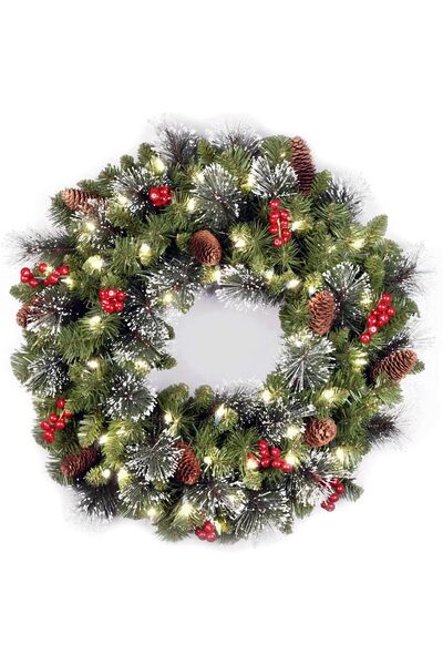 GENERAL Mylindde Christmas Wreaths, 30cm Christmas Front Door Hanging Artific...