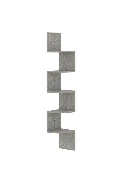 vidaxl Raft de perete de colț, gri beton, 19x19x123 cm, lemn prelucrat