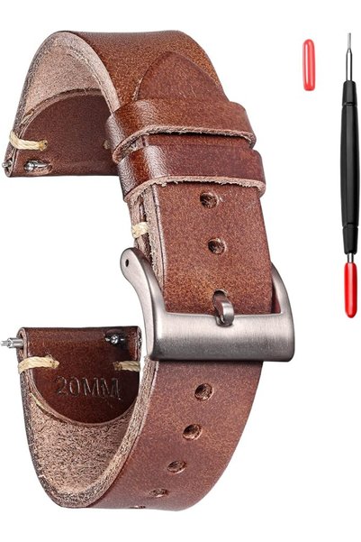 GENERAL Tourbillon Men's Leather Watch Band, Italian Patruo Leather Quick Rel...