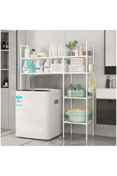 Vivendo Raft Depozitare Masina Spalat sau Toaleta 138x106x25cm Metal, Alb