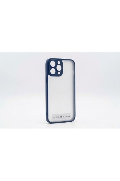 kılıfınbenden Iphone 13 pro max, navy blue frame, silicone case model.
