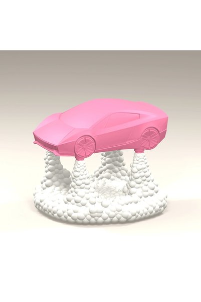 OEM Miniatură auto cu fum alb și propulsoare decorative, 7,3 × 7,3 × 6 cm