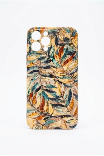 kılıfınbenden Iphone 13 pro max autumn leaf pattern silicone case model.