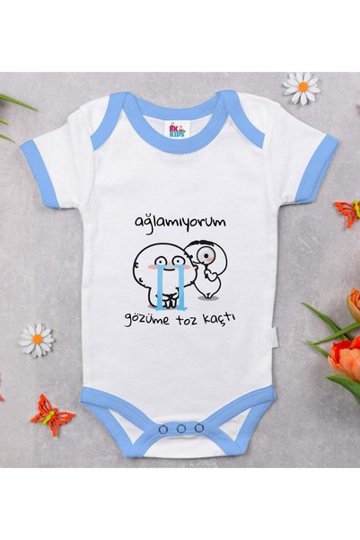 Bk Gift Bk Kids Blue Baby Bodysuit with a “Dust Got into My Eye” Design - 1, ...