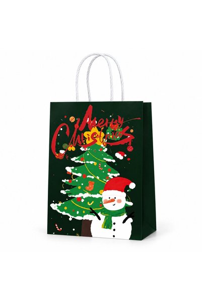 Flippy Set of 10 Christmas Gift Bags, Flippy, Snowman and Tree Theme, with St...