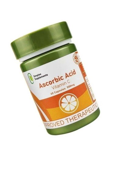 simplee Supplements Ascorbic Acid Vitamin C 500mg - 60 Capsules for Skin Heal...
