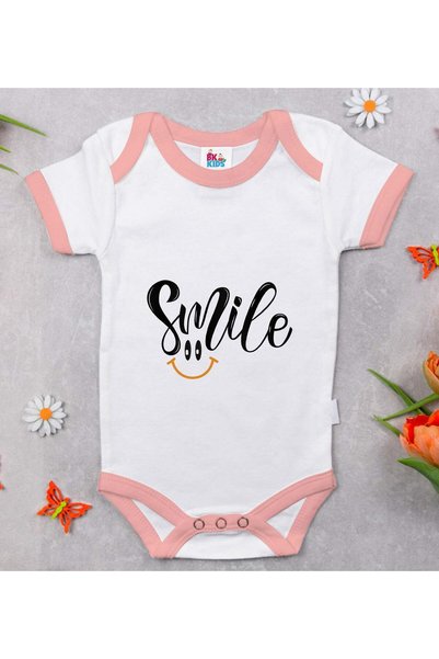 Bk Gift BK Kids Smile Pink Baby Bodysuit with Design - 1, 3-6 Months