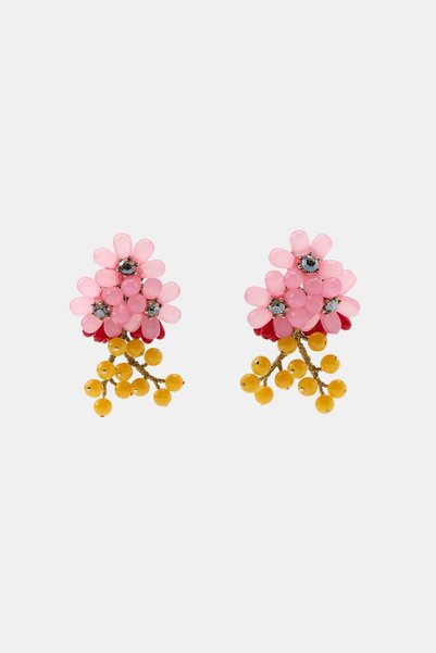 PULLEAR Marka Zr Model, Colorful Bead Flower Earrings