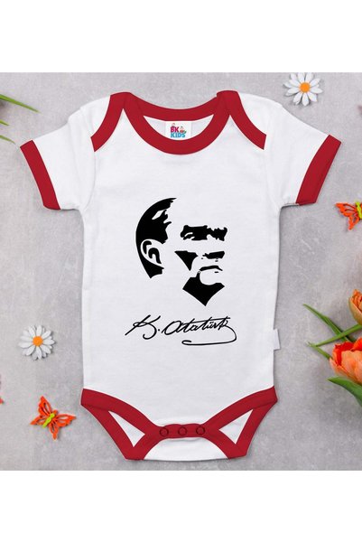 Bk Gift BK Kids Atatürk-Themed Red Baby Bodysuit-24, 0–3 Months