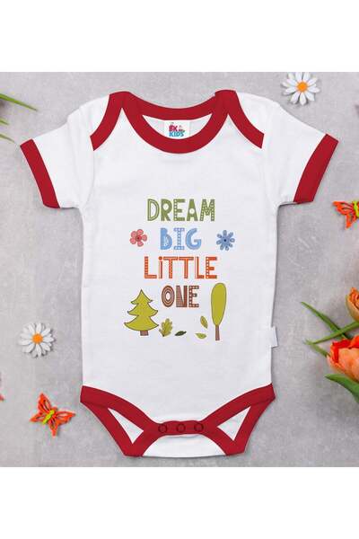 Bk Gift BK Kids Dream Big Little One Red Baby Bodysuit with Design - 1 (0-3 M...