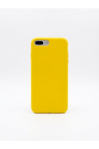 kılıfınbenden Iphone 6 plus velvet-lined yellow silicone case model.