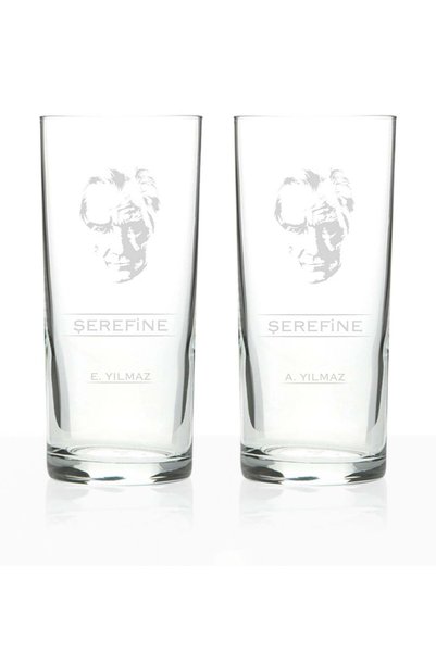 Bk Gift Kişiye Özel 2'li Atatürk Temalı Rakı Bardağı Seti - 2